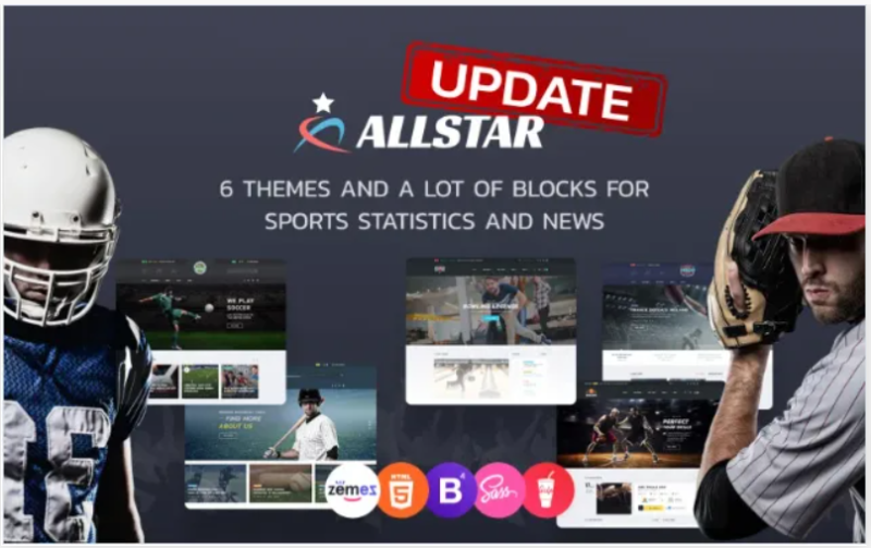 ALLSTAR – Sport Multipurpose Bootstrap 4 Website Template