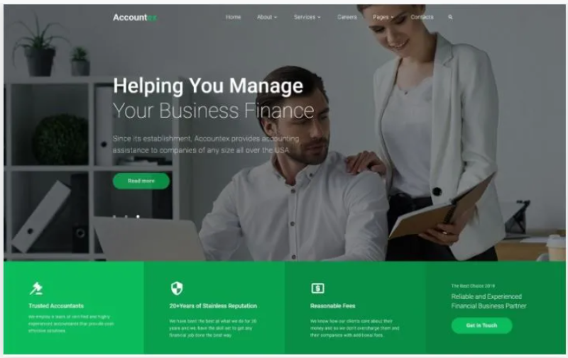 Accountex – Accounting Clean Multipage HTML Website Template