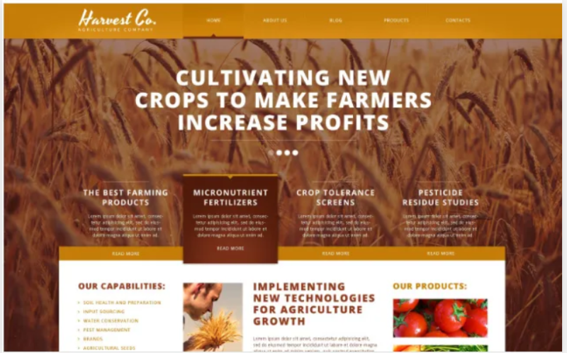 Agriculture Responsive Website Template