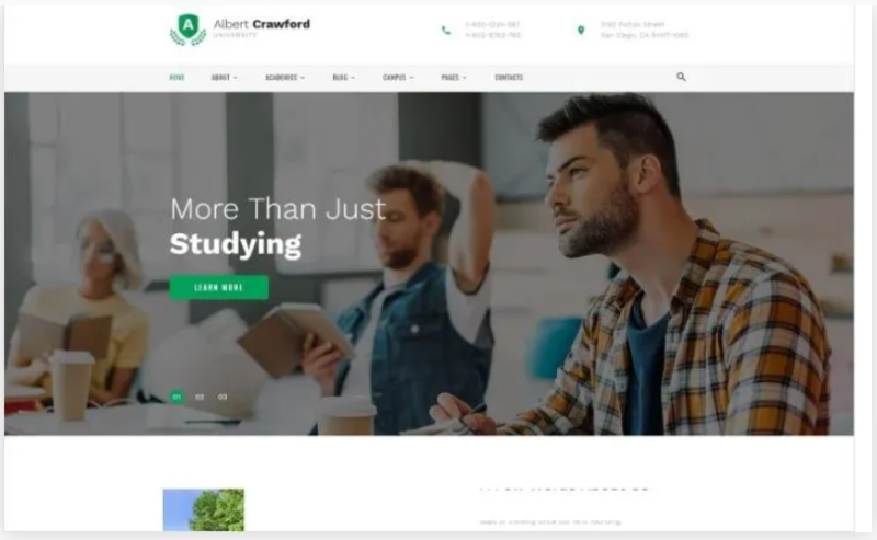 Albert Crawford – University Modern Multipage HTML Website Template