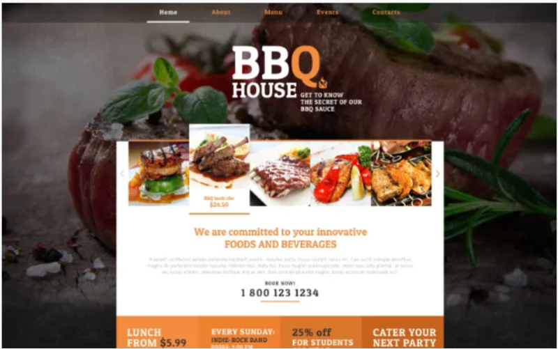 BBQ Restaurant Responsive Website Template