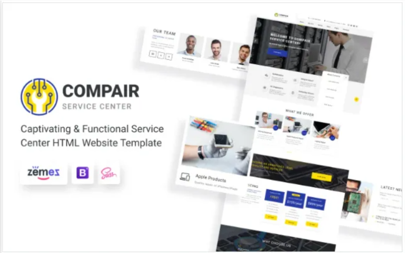 Compair – Service Center Multipage HTML5 Website Template