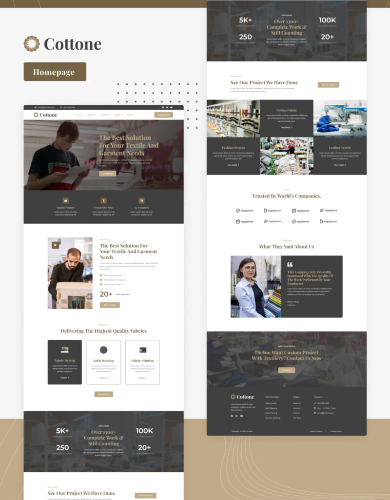 Cottone | Textile & Garment Industry Elementor Template Kit