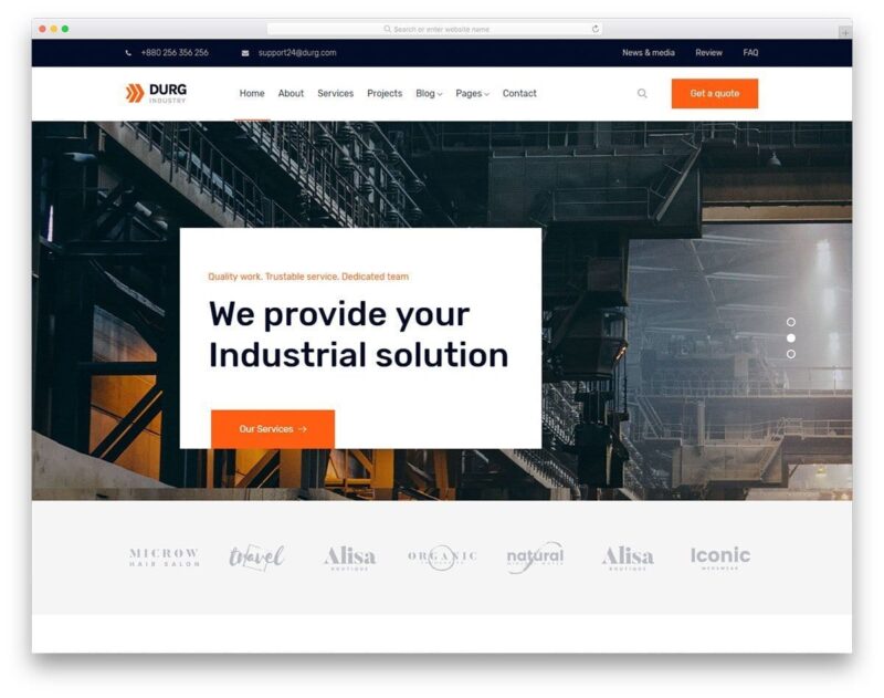 Fabricator – Industrial Company HTML5 Website Template