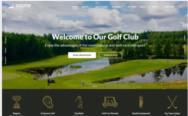 Golfix – Golf Club Multipage HTML Website Template