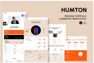Humton Personal Portfolio Elementor Template Kits