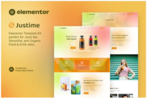 Justime – Juice Bar, Smoothie & Organic Food Elementor Template Kit