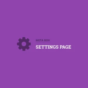 Meta Box Settings Page 2.1.12