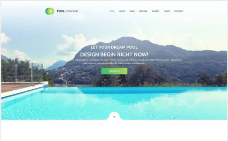 Pool Company Bootstrap Theme Website Template