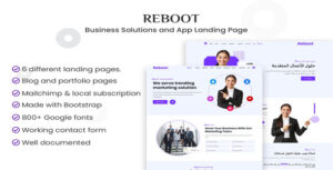 Reboot – Business Solution and App Landing Page WordPress Theme