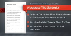 WordPress Title Generator 1.0