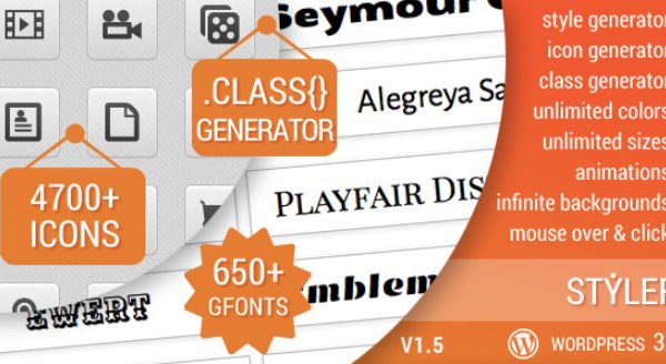 Styler – Icons Fonts and CSS Generator for WP 1.5