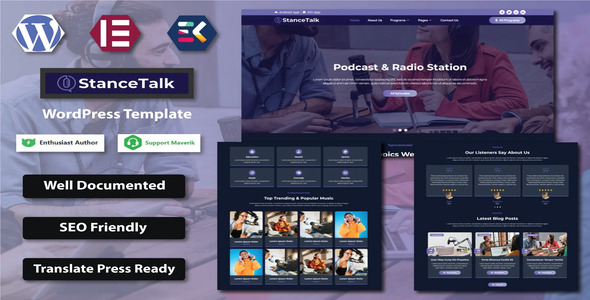 Stance Talk – Podcast & Radio Station WordPress Template