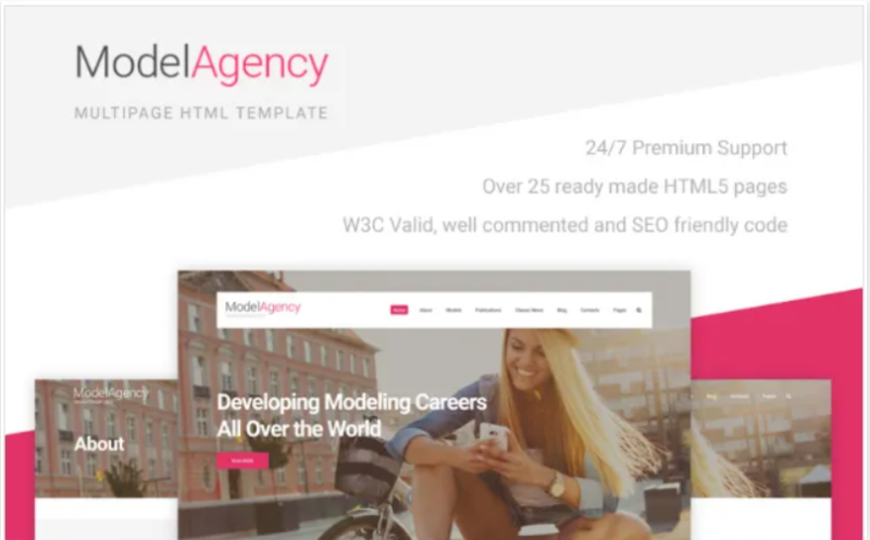 Urban Fashion Girls – Model Agency Multipage Website Template