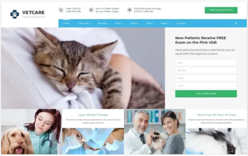 Vetcare – Vet Clinic Multipage HTML5 Website Template