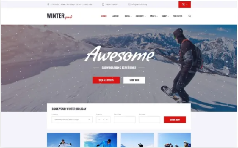 Winter Sports – Multipage Winter Sports Equipment Store HTML Website Template