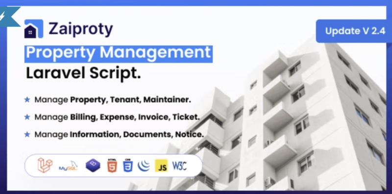 Zaiproty – Property Management Laravel Script 3.12