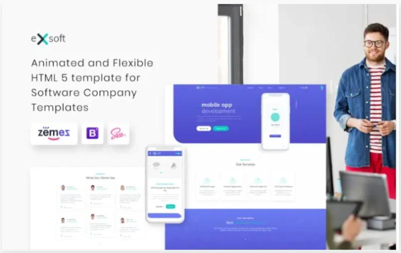 eXsoft – Software Company Responsive Website Template