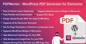 PDFMentor Pro – WordPress PDF Generator for Elementor 2.2.0