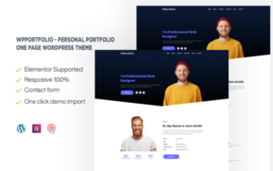 WPportfolio – Personal Portfolio One page WordPress Theme 1.0.0