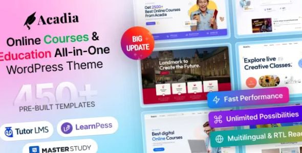 Acadia Theme – Education WordPress Theme For University & Online Course 3.0.3