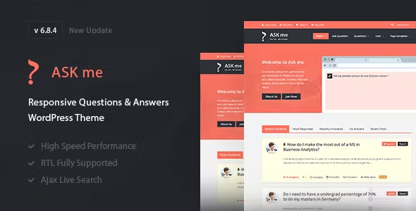 Ask Me Theme - Responsive Questions & Answers WordPress 7.0.1