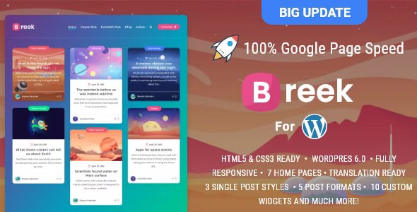 Breek - Minimal Lightweight Masonry AMP Theme for WordPress 4.2.0