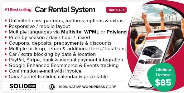 Car Rental System (Native WordPress Plugin) 5.0.7