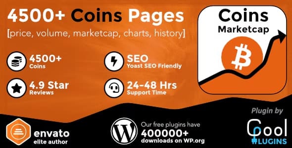 Coins MarketCap - WordPress Cryptocurrency Plugin 5.7.4