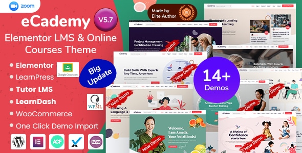eCademy Theme - Education LMS & Online Coaching Courses WordPress Theme 7.4