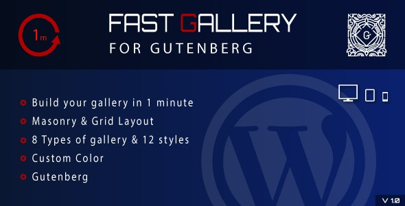 Fast Gallery for Gutenberg - WordPress Plugin 4.0