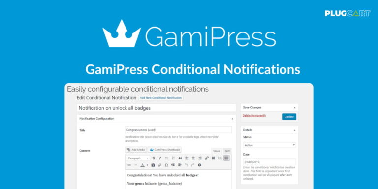 GamiPress Conditional Notifications – WordPress Plugin 1.1.3