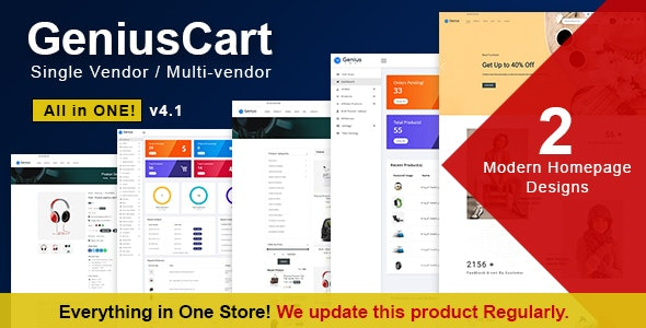 GeniusCart - Single or Multi vendor Ecommerce System with Physical and Digital Product Marketplace 4.0