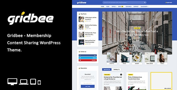 Gridbee Theme - Content Sharing WordPress Theme 1.5