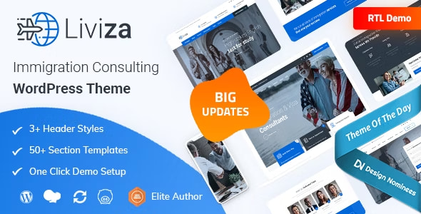 Liviza Theme - Immigration Consulting WordPress Theme + RTL 3.6
