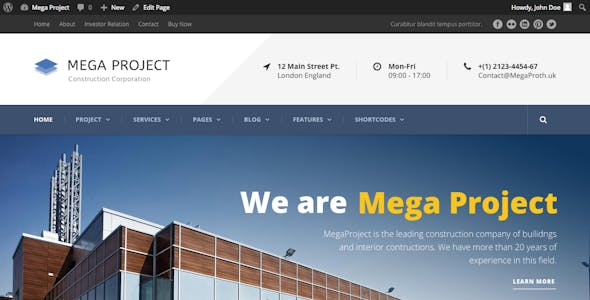 Mega Project Theme - Construction WordPress 1.4.1