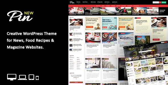 Pin Theme = Pinterest Style / Personal Masonry Blog / Front-end Submission 7.0