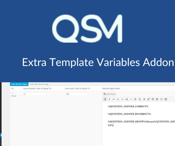 QSM Extra Template Variables Addon 1.4.0