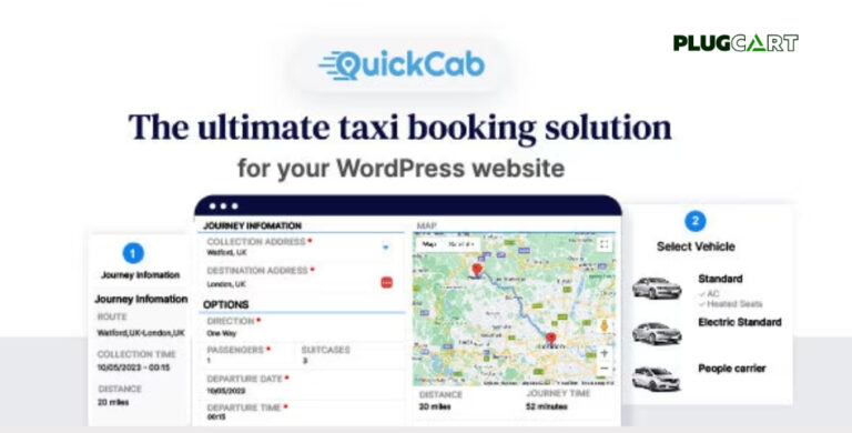 QuickCab: WooCommerce Taxi Booking Plugin 1.3.5