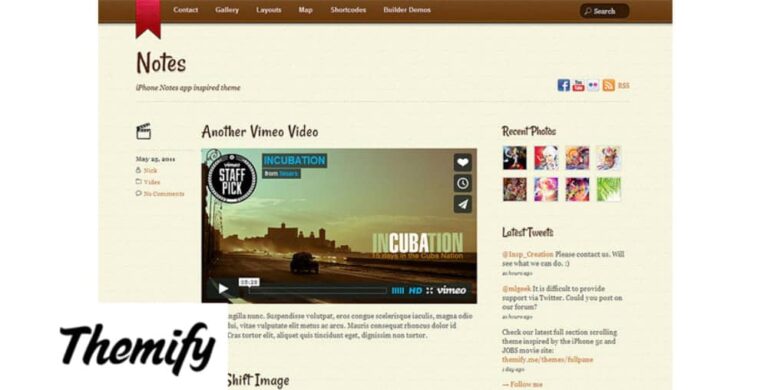 Themify Notes WordPress Theme + Activation 7.5.5