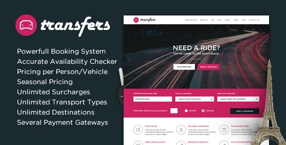 Transfers Theme - Transport and Car Hire WordPress Theme 2.1.0