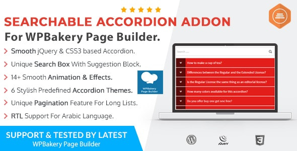 Ultimate Searchable Accordion - WPBakery Page Builder Addon 1.1.5