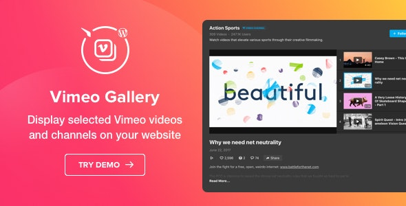Vimeo Gallery - WordPress Vimeo plugin 1.1.1