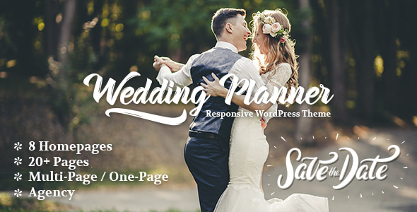 Wedding Planner Theme - Responsive WordPress Theme 7.0