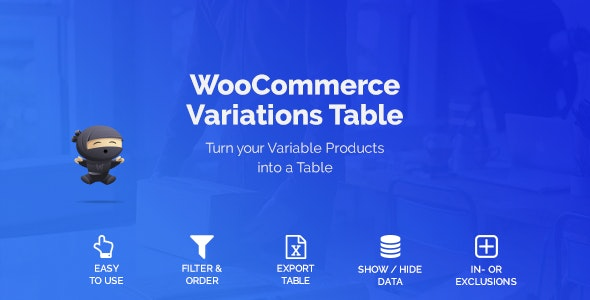 WooCommerce Variations Table 1.3.13