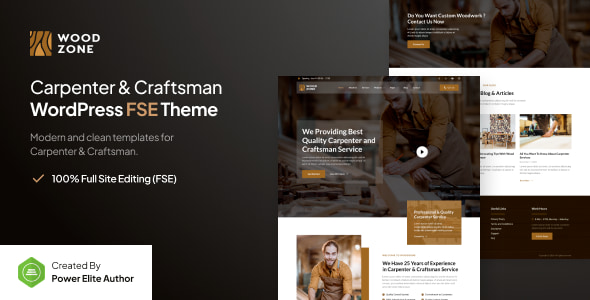 Woodzone Theme – Carpenter & Craftsman FSE WordPress Theme 1.0.2