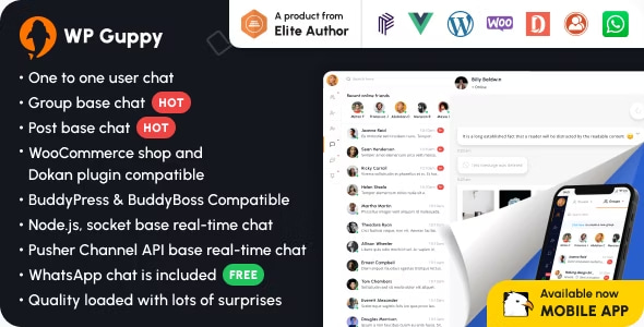 WP Guppy Pro - A live chat plugin for WordPress, WooCommerce and BuddyPress 4.3.5