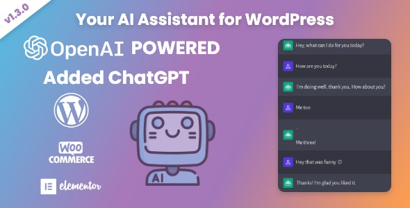 Your AI Assistant for WordPress - OpenAI - ChatGPT 1.3.1